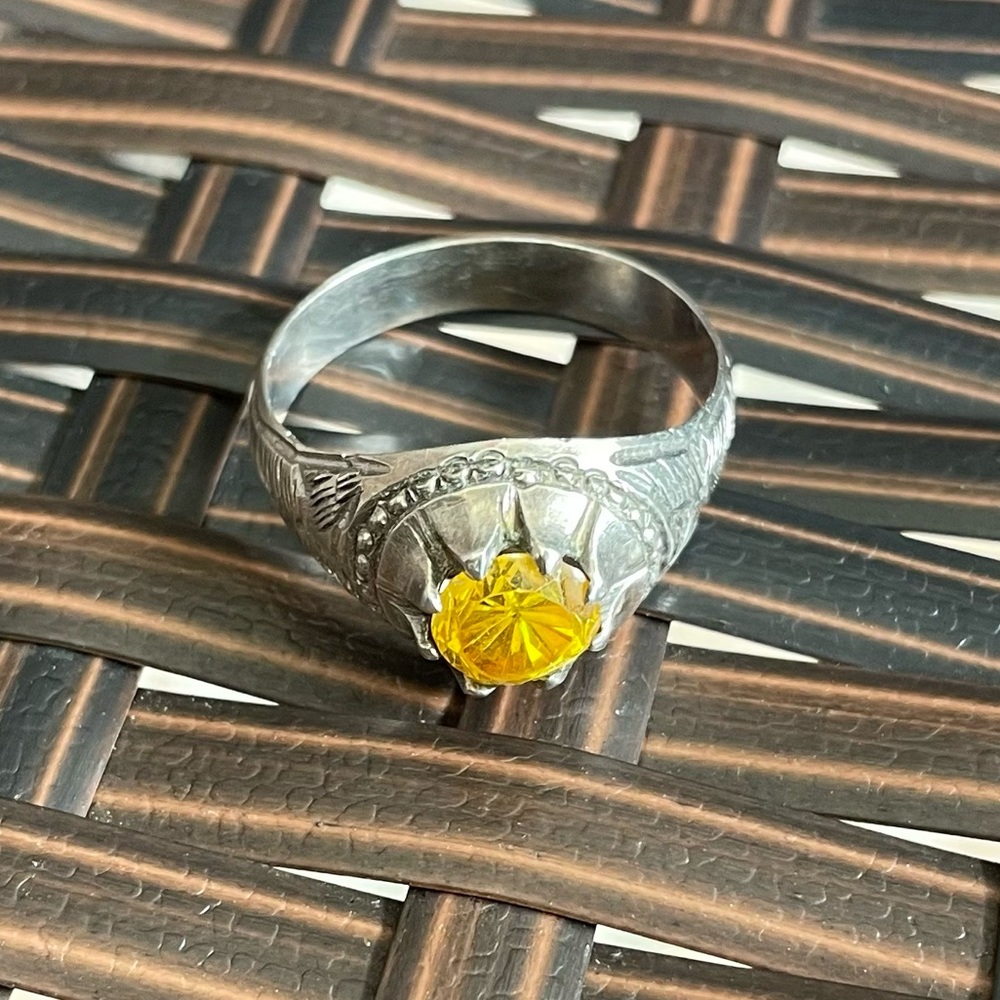 ARTISANAL CITRINE RING -Size 10 - Picture 2 of 10